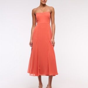 Abercrombie & Fitch Strapless Coral Dress